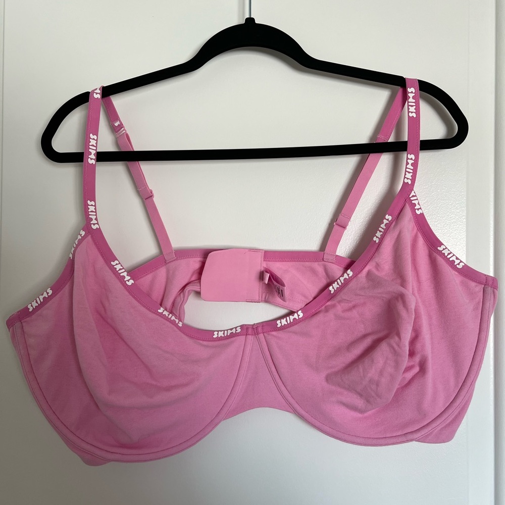 SKIMS Cotton Logo Underwire Demi Bra Bubble Gum Multi Plus Size